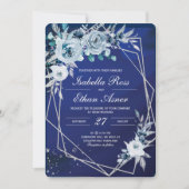 Einladungen zu Royal Blue und Silver Wedding (Vorderseite)