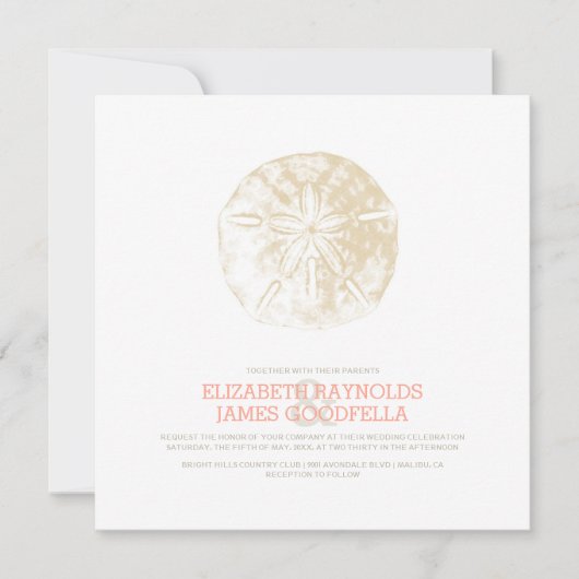 Einladungen zu Sand-Dollar-Hochzeiten (Vorderseite)