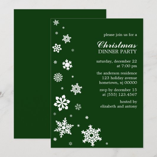 Einladungen zu Schneeflocken (Vorne/Hinten)