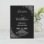 Einladungen zu Schwarz-Weiß-Hochzeiten (Stehend Vorderseite)