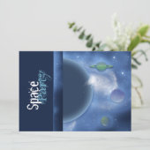 Einladungen zu Space Theme-Gruppen - Vorlage anpas (Stehend Vorderseite)