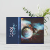 Einladungen zu Space Theme-Gruppen - Vorlage anpas (Stehend Vorderseite)