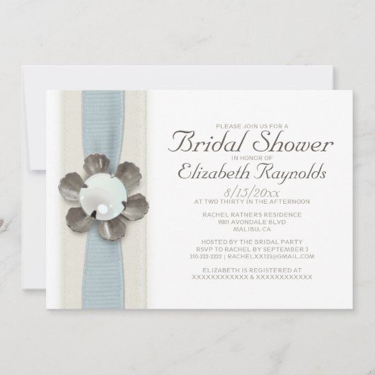 Einladungen zu Spitzen- und Perldusche (Vorderseite)