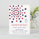 Einladungen zu Star Firework Amerikanische Unabhän (Stehend Vorderseite)