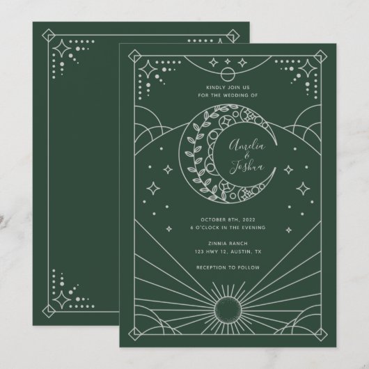 Einladungen zu Stardust Wedding (Vorne/Hinten)