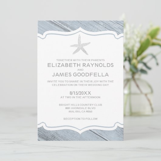 Einladungen zu Starfish Beach Hochzeiten (Stehend Vorderseite)