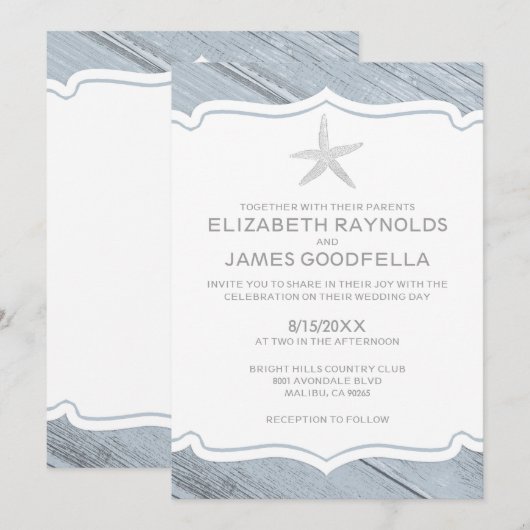 Einladungen zu Starfish Beach Hochzeiten (Vorne/Hinten)