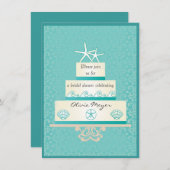 Einladungen zu Starfish Hochzeitstorte (Vorne/Hinten)