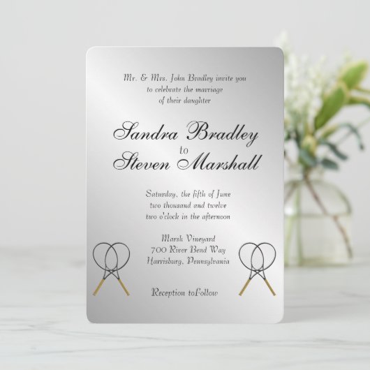 Einladungen zu Tennis Theme Sports Wedding (Stehend Vorderseite)