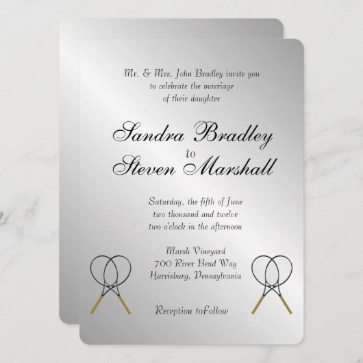 Einladungen zu Tennis Theme Sports Wedding (Vorne/Hinten)