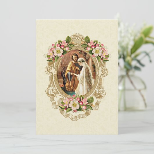 Einladungen zu traditionellen katholischen Hochzei (Stehend Vorderseite)