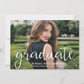 Einladungen zu trendy Script Foto Graduation Party (Vorderseite)