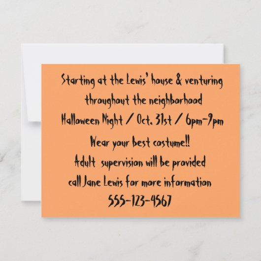 Einladungen zu Trick oder Tree (Rückseite)