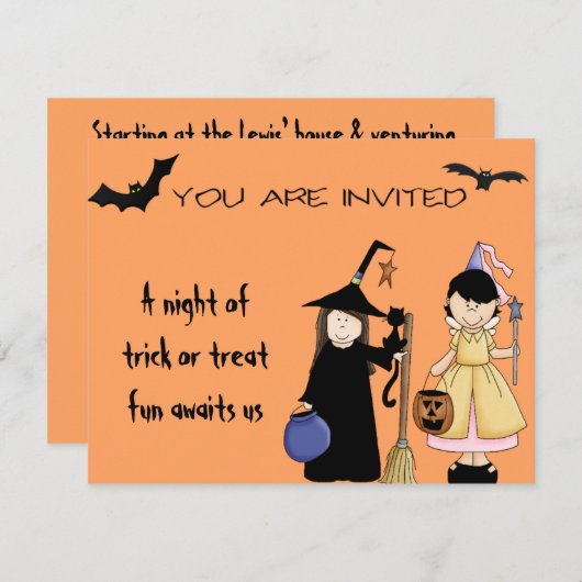 Einladungen zu Trick oder Tree (Vorne/Hinten)