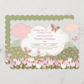 Einladungen zu Tulips und Schmetterlingen (Vorne/Hinten)