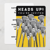 Einladungen zu Veranstaltungen des Lacrosse-Teams (Vorne/Hinten)