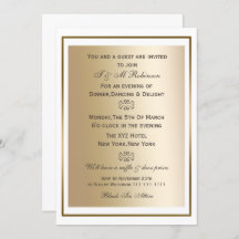 Einladungen zu Veranstaltungen in Gold und Weiß
