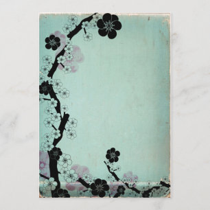 Einladungen zu Vintagen Blume Sakura