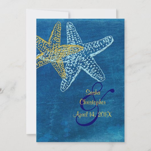 Einladungen zu Vintagen Hochzeiten am Strand (Vorderseite)