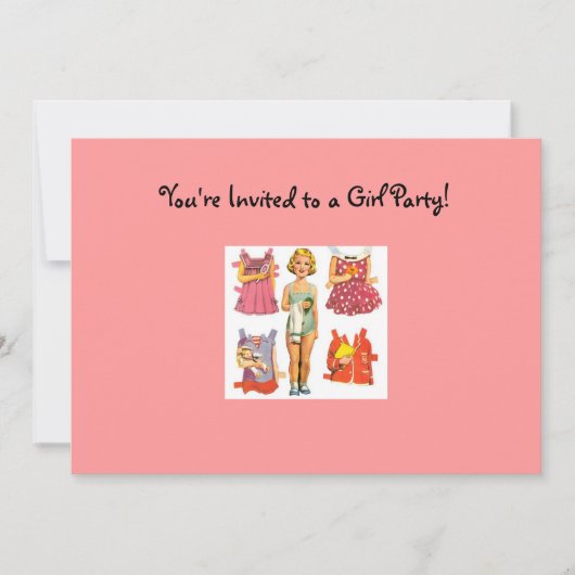 Einladungen zu Vintagen Papierpuppen (Vorderseite)