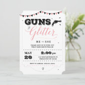 Einladungen zu Waffen oder Glitzer (Stehend Vorderseite)