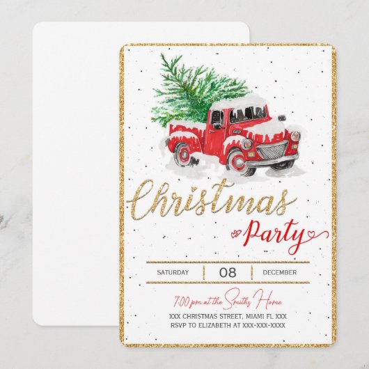 Einladungen zu Weihnachten (Vorne/Hinten)