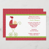 Einladungen zu Weihnachts-Kinderdusche (Vorne/Hinten)