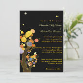 Einladungen zu Whimsical Trees Black Wedding (Stehend Vorderseite)