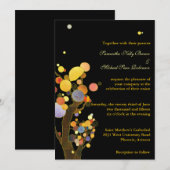 Einladungen zu Whimsical Trees Black Wedding (Vorne/Hinten)