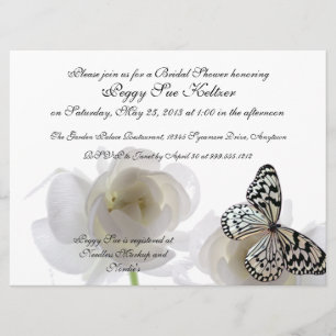 Einladungen zu White Butterfly Custom Bridal Showe