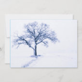 Einladungen zu Winterhochzeiten in Blau und Weiß (Rückseite)