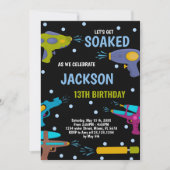 Einladungen zu Yellow Black Blue Water Gun (Vorderseite)