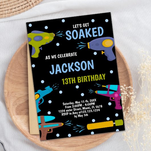 Einladungen zu Yellow Black Blue Water Gun