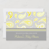Einladungen zu Yellow Grauer Paisley Custom Baby S (Vorderseite)