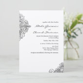 Einladungen zu Zierzwecken in Schwarz und Elfenbei (Stehend Vorderseite)