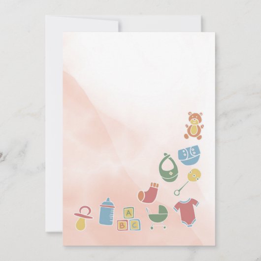 Einladungen zu zwei rosa Windeln (Rückseite)