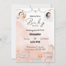 Einladungen zu zwei rosa Windeln