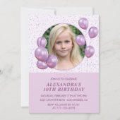 Einladungen zum 10. Geburtstag Balloons Foto Lila (Vorderseite)
