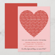 Einladungen zum 10. Geburtstag Modern Rot Pink