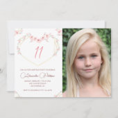 Einladungen zum 11. Geburtstag Boho Floral Foto (Vorderseite)