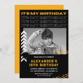 Einladungen zum 15. Geburtstag Männer Foto Spray A (Vorne/Hinten)