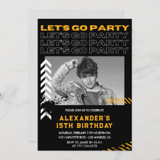 Einladungen zum 15. Geburtstag Männer Foto Spray A