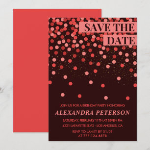 Einladungen zum 15. Geburtstag Save the Date Confe