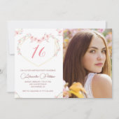 Einladungen zum 16. Geburtstag Boho Floral Foto (Vorderseite)