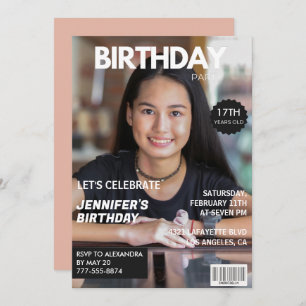 Einladungen zum 17. Geburtstag Girl Magazine Cover