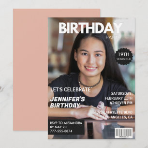Einladungen zum 19. Geburtstag Mädchen Magazin-Cov