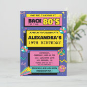 Einladungen zum 19. Geburtstag Throwback Party 80e (Stehend Vorderseite)