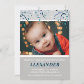 Einladungen zum 1. Geburtstag Boy Confetti Foto Na (Vorderseite)