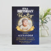 Einladungen zum 1. Geburtstag Elegantes Chic Foto (Stehend Vorderseite)