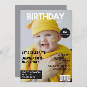 Einladungen zum 1. Geburtstag für ihn Magazine Cov
